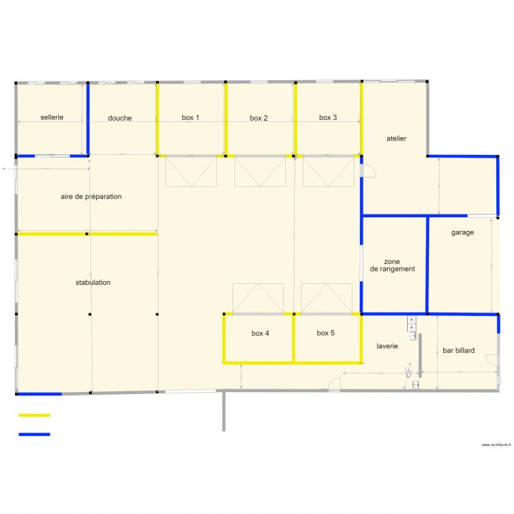 hangar  nouveau mur. Plan de 0 pièce et 0 m2