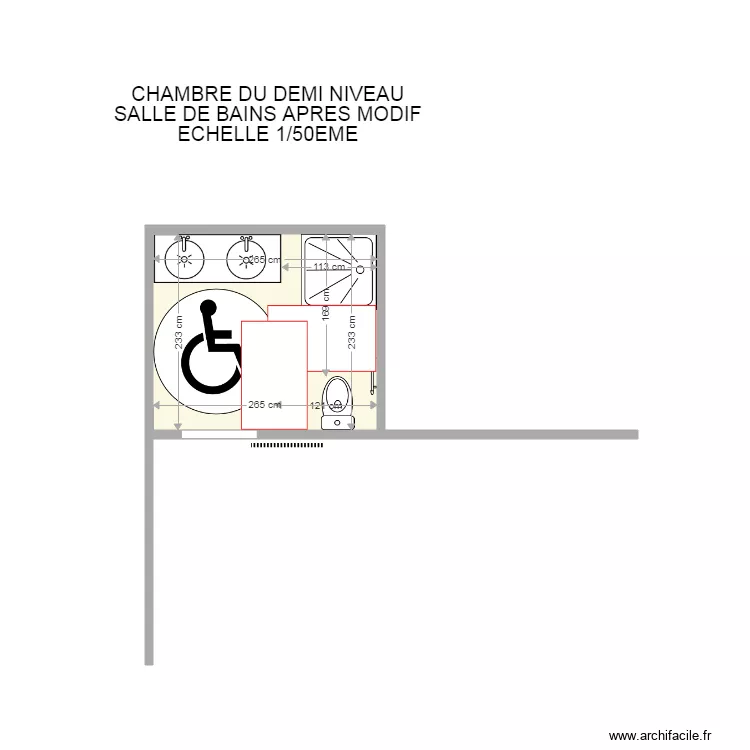 SALLE DE BAINS  APRES MODIF. Plan de 