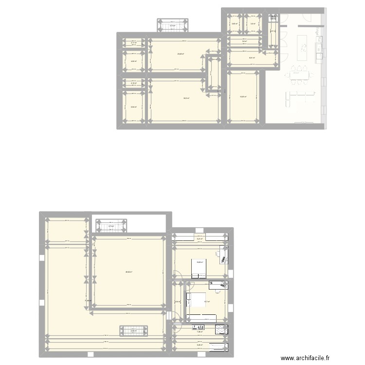 parnans bis. Plan de 48 pièces et 644 m2