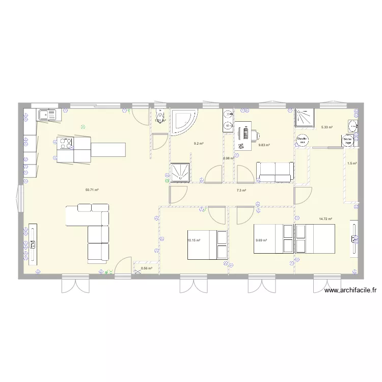 maison prised. Plan de 