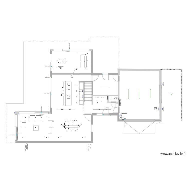 Installation électrique rez de chaussée N 1 0206. Plan de 0 pièce et 0 m2