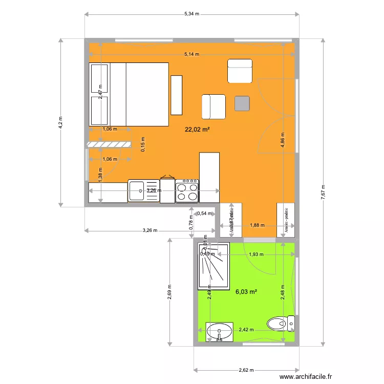 studio Caro. Plan de 