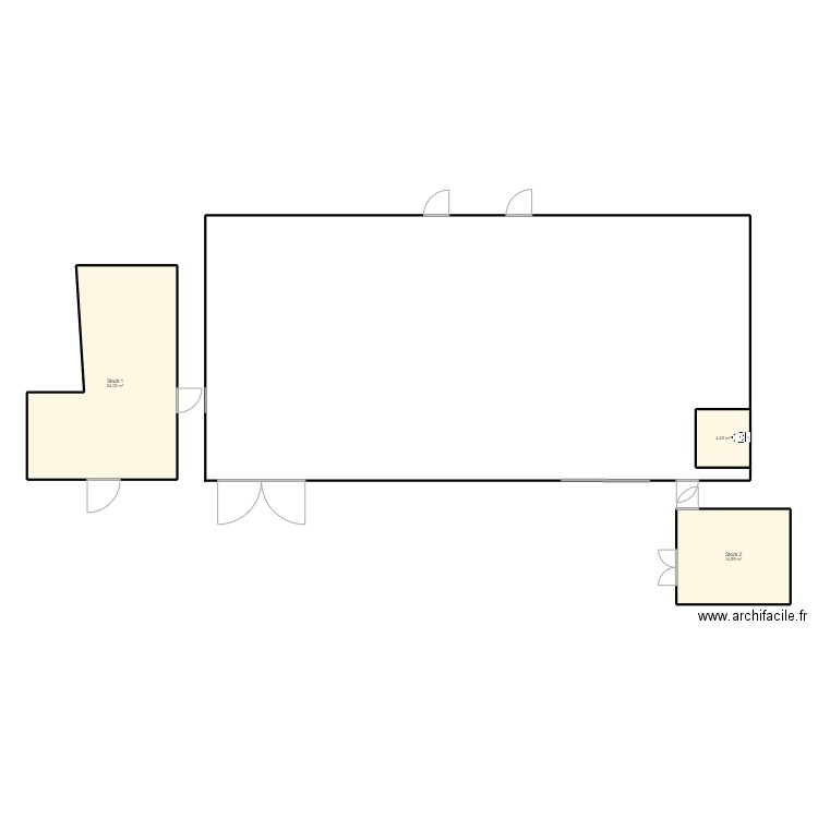 cave saintes. Plan de 3 pièces et 53 m2