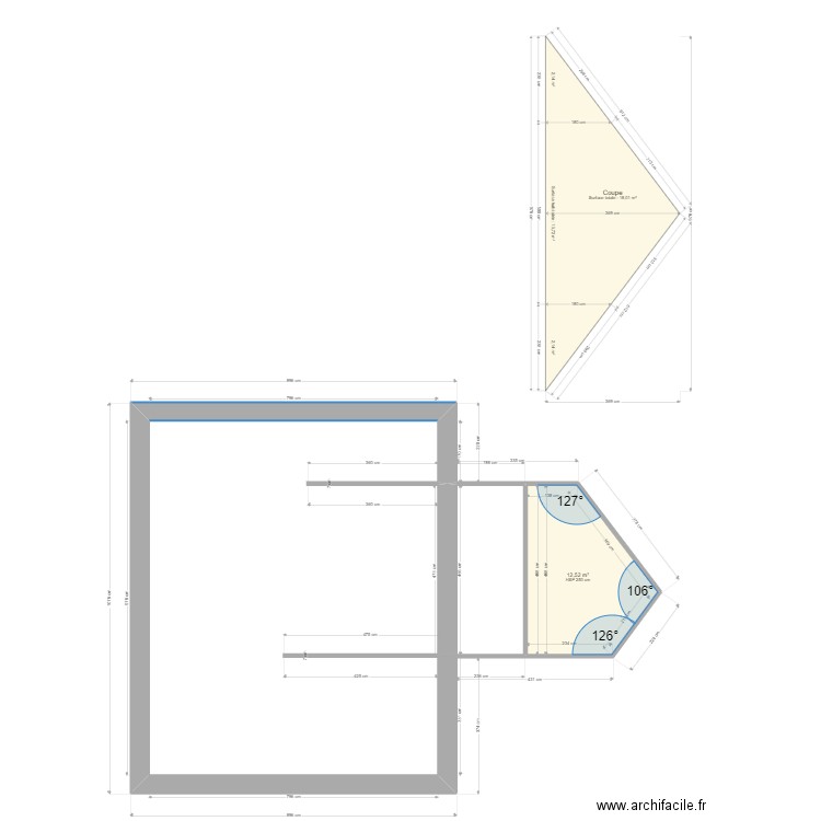 liebert . Plan de 1 pièce et 13 m2