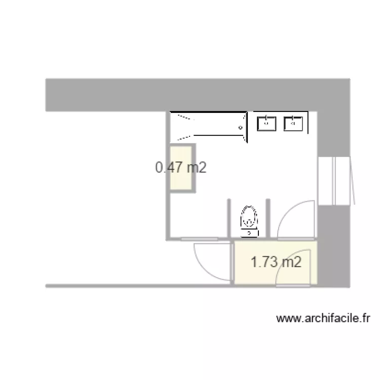 salle de bains 27 mai. Plan de 