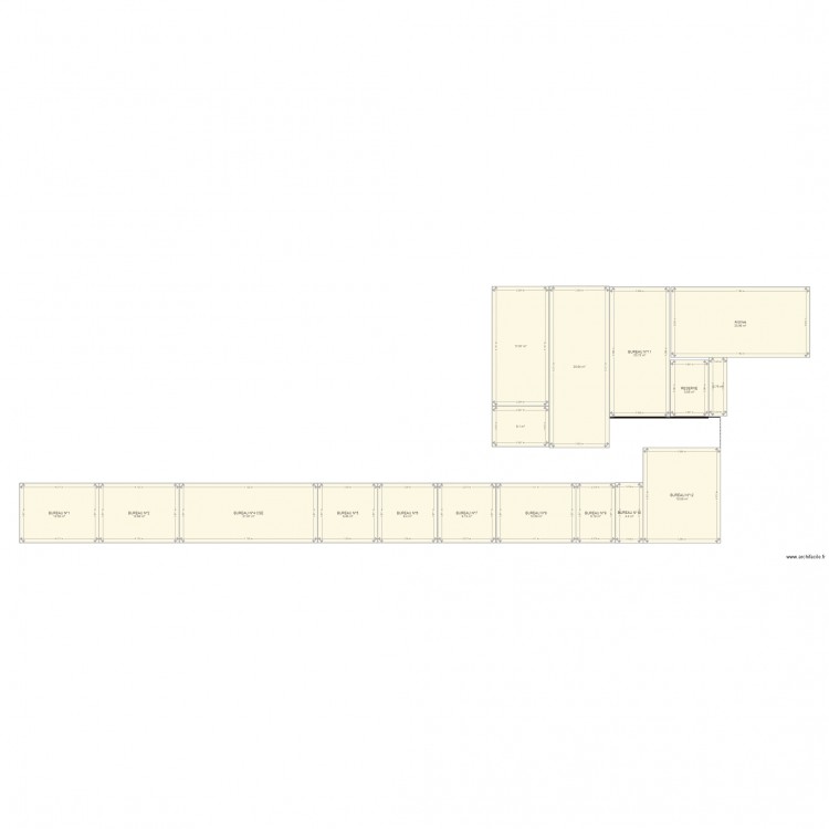 siège nantes. Plan de 17 pièces et 223 m2