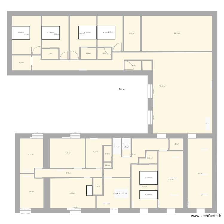 2 ème etage existant . Plan de 0 pièce et 0 m2