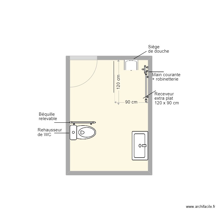 HUK sdb projet. Plan de 0 pièce et 0 m2