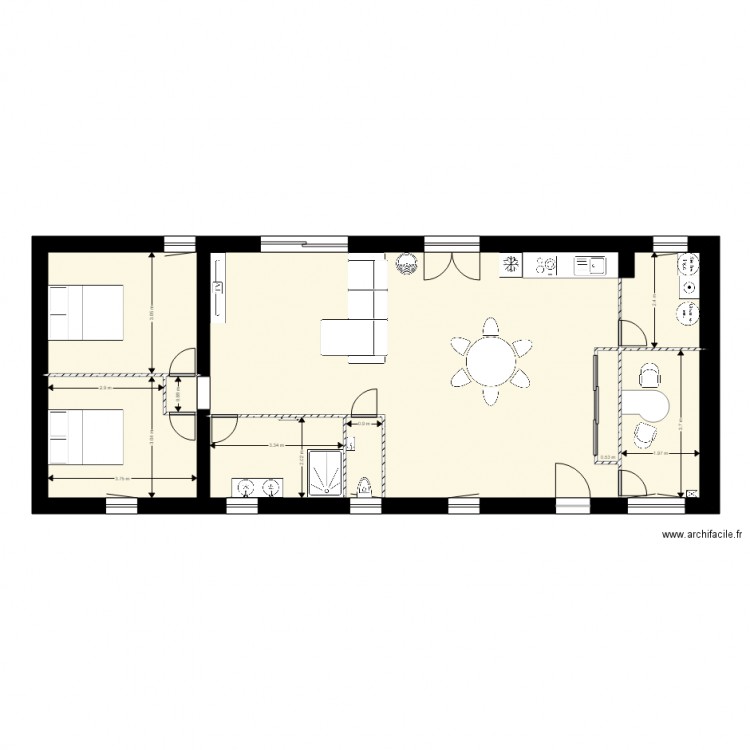 Maison 2 plain pied. Plan de 0 pièce et 0 m2