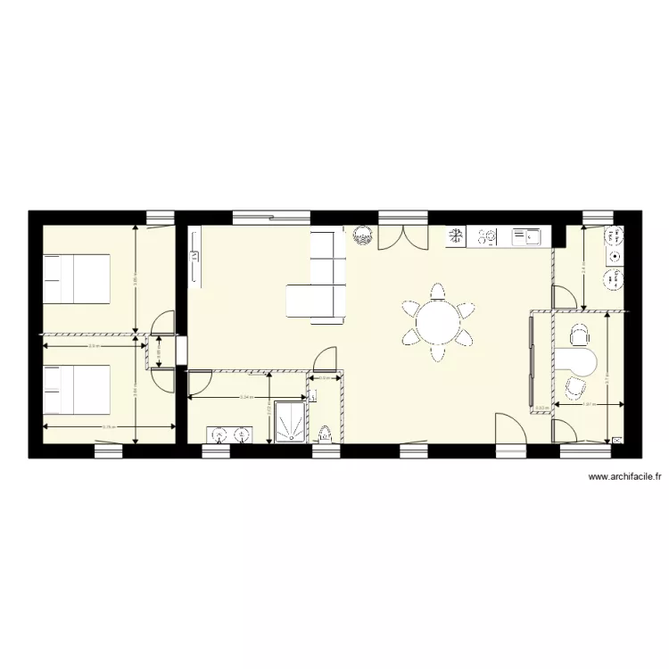 Maison 2 plain pied. Plan de 