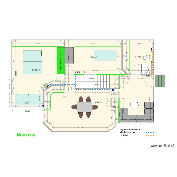 Theys 1er chauffage. Plan de 0 pièce et 0 m2