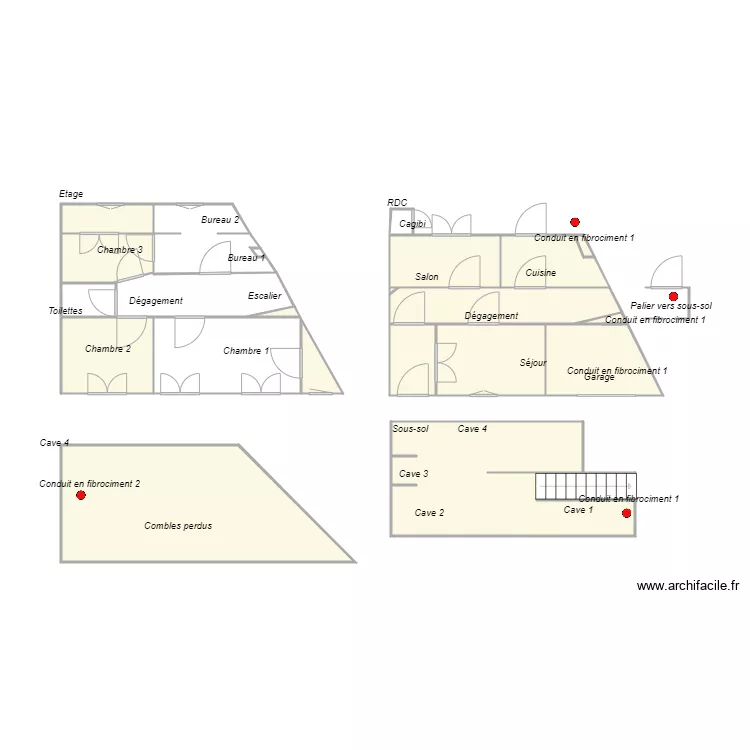 Croquis HARRAULT Amiante. Plan de 