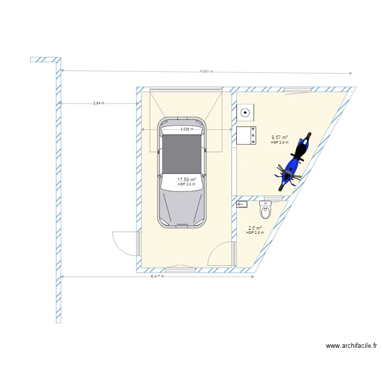 aménagement garage  pavilla. Plan de 0 pièce et 0 m2