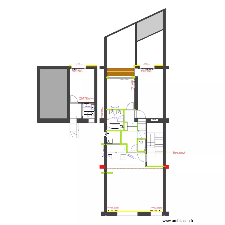BAUCQ 77 1e étage Eau Chauffage. Plan de BAUCQ 77 1e étage Eau Chauffage. Plan de