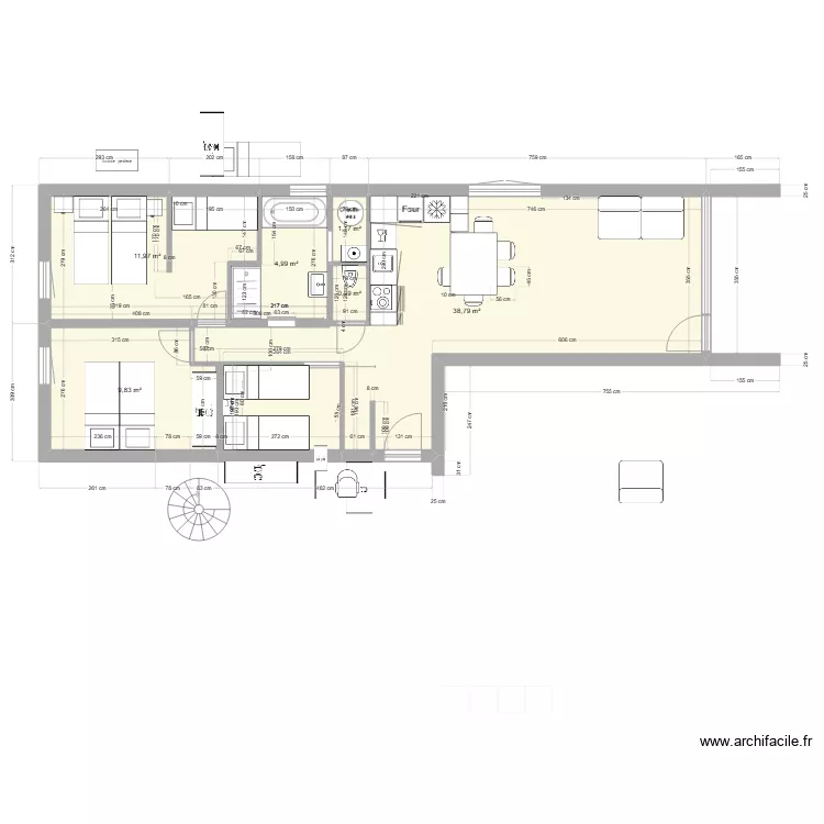 BERLICANT T3 3 eme etage v3. Plan de 