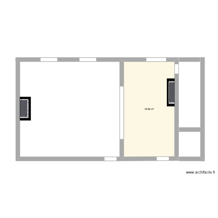 cuisine salle a manger. Plan de 1 pièce et 20 m2
