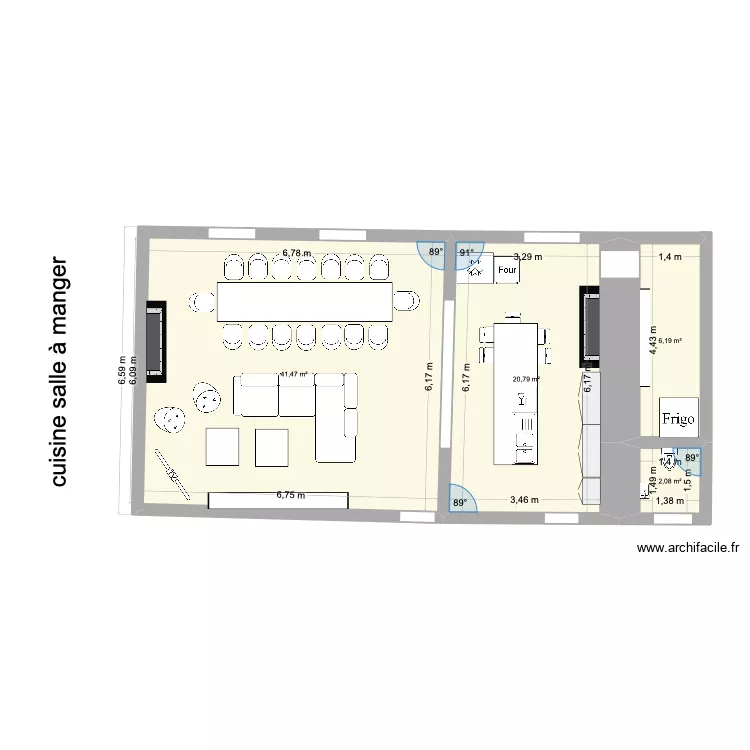 cuisine salle a manger. Plan de 4 pièces et 71 m² cuisine salle a manger. Plan de 4 pièces et 71 m²