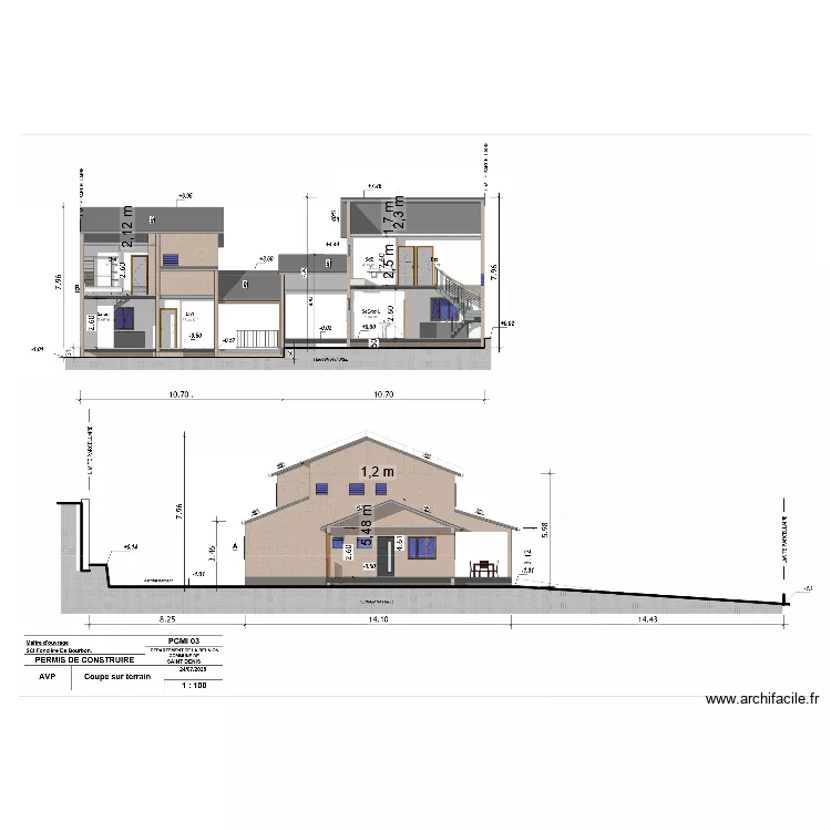 Langavant Combles Calculs. Plan de 