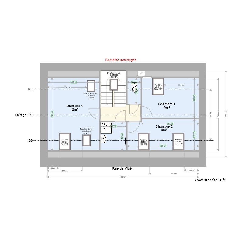 VitreNantes Etage 2 amenagement comble V7. Plan de 0 pièce et 0 m2