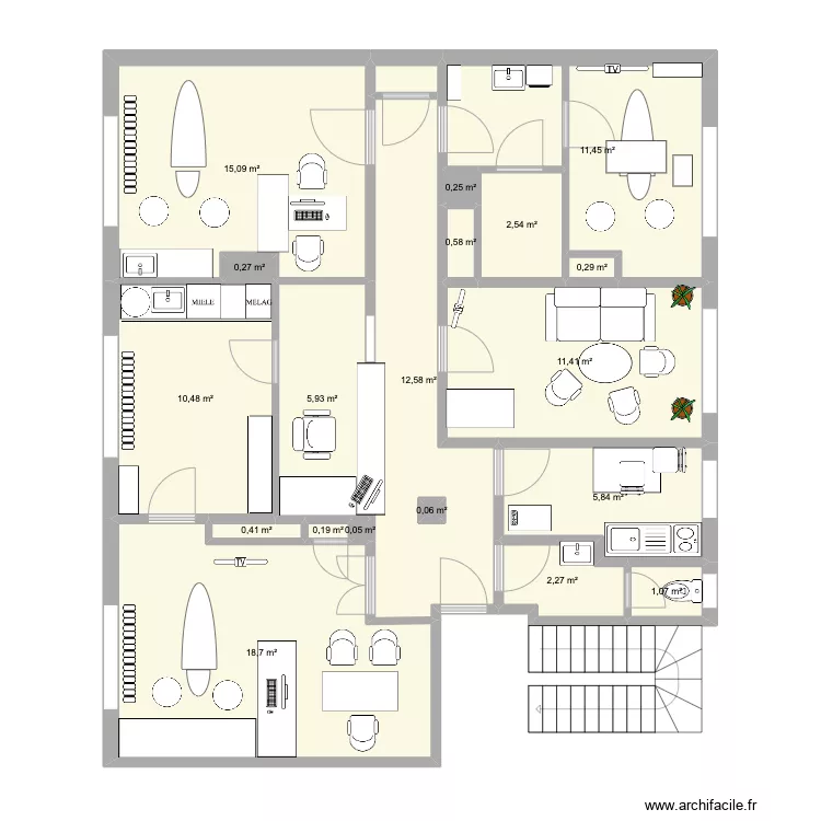 Cabinet dentaire. Plan de 