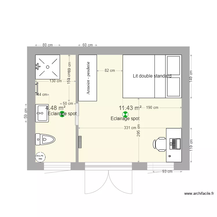 studio. Plan de 