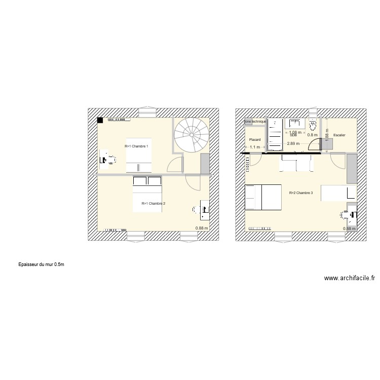 Sainte Colombe plan etage 1 et 2 modifié avec Sophie. Plan de 0 pièce et 0 m2