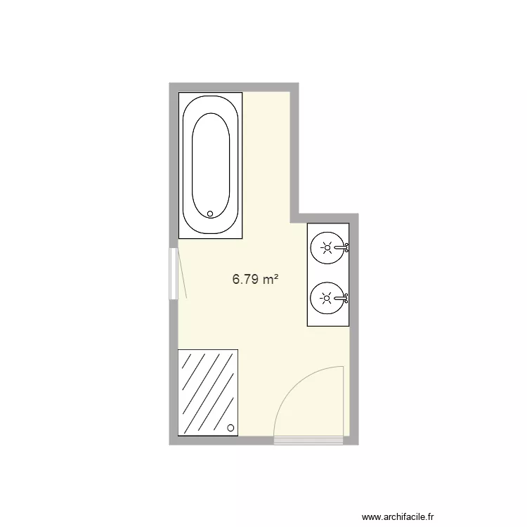 Salle de bain cournonterral. Plan de 