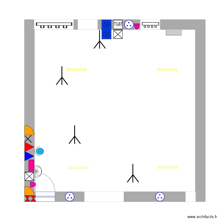 Salle 3. Plan de 1 pièce et 69 m2