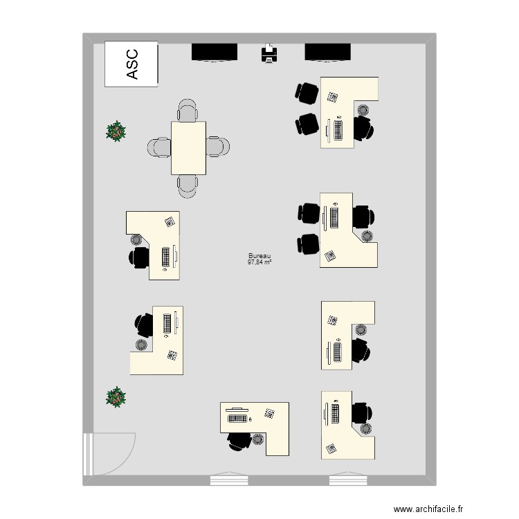 Plan aménagement des bureaux . Plan de 0 pièce et 0 m2