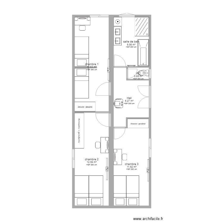 coté chambre palom. Plan de 0 pièce et 0 m2