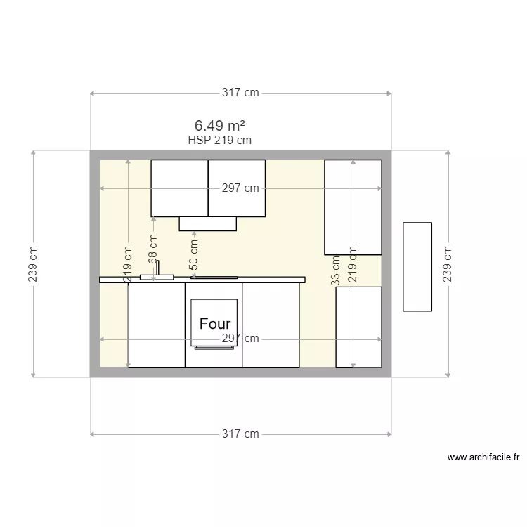 PLAN ELEVATION CUISINE STUDIO. Plan de 