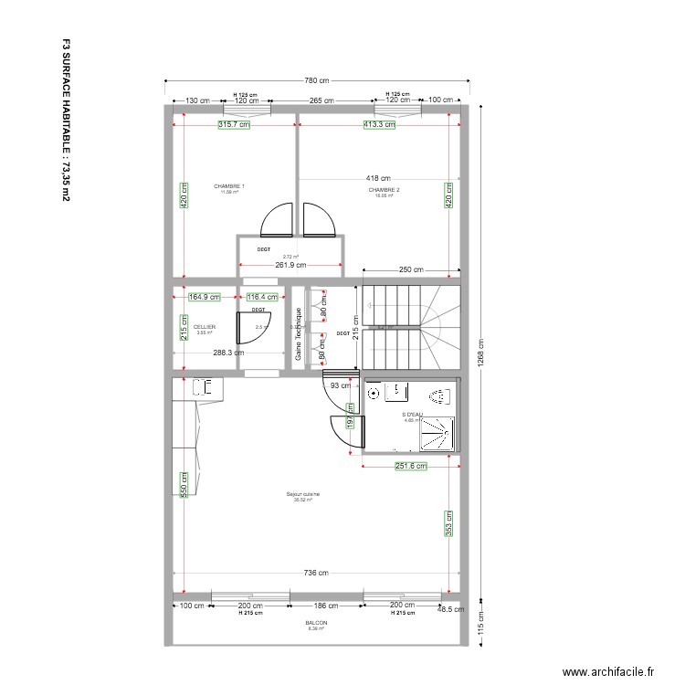 PC ETAGE LOT B 02 04 20. Plan de 0 pièce et 0 m2