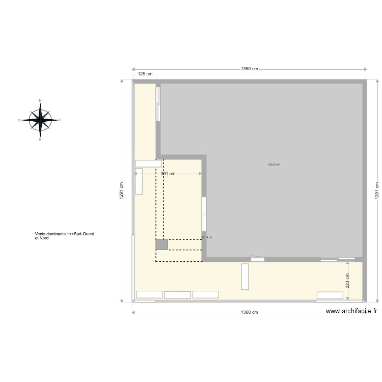 Terrasse T1. Plan de 0 pièce et 0 m2