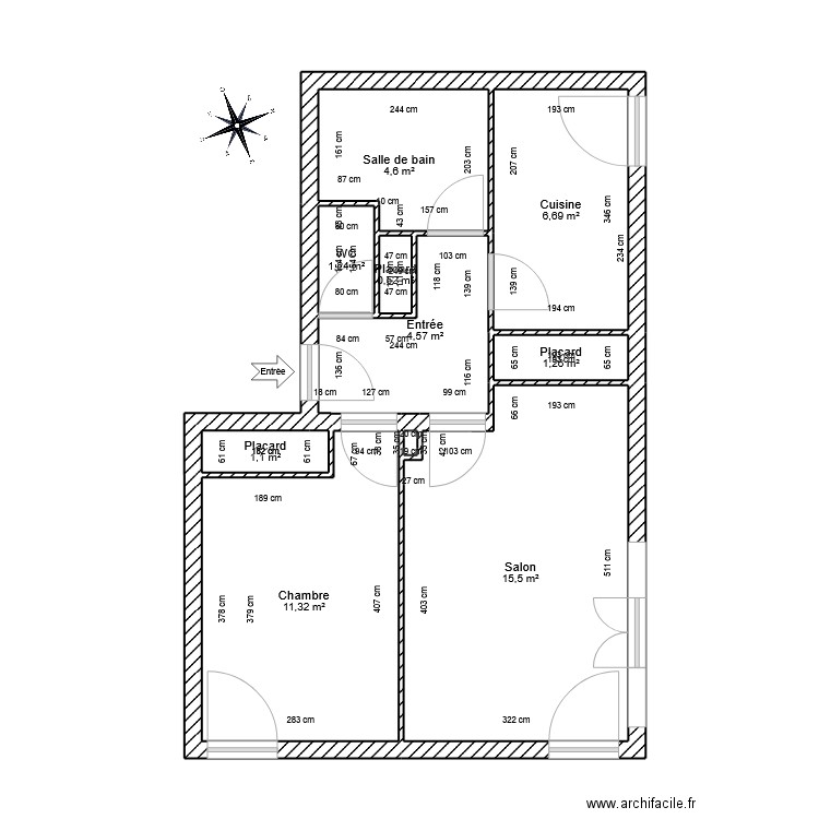 appart.8. Plan de 10 pièces et 47 m2