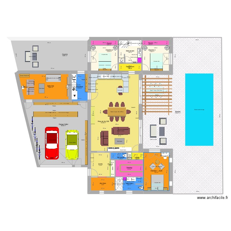 plan 5.2. Plan de 21 pièces et 409 m2