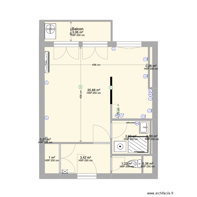 Appart Gilda Modif demol/elec. Plan de 0 pièce et 0 m2