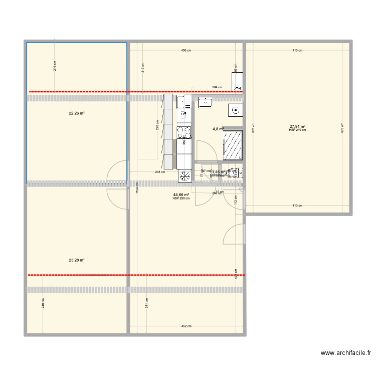 Travaux 5 Charlemagne 5G. Plan de 6 pièces et 124 m2