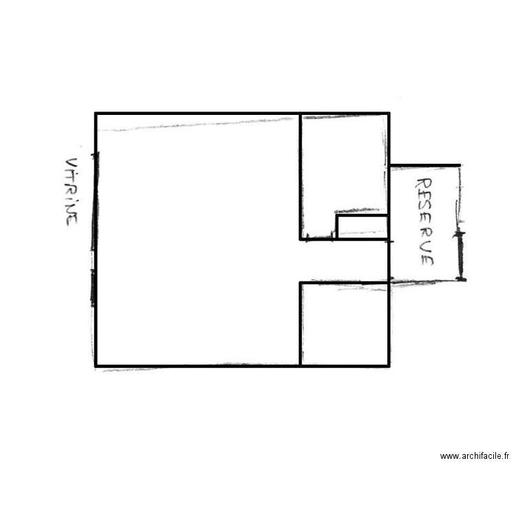 621 croquis. Plan de 2 pièces et 53 m2