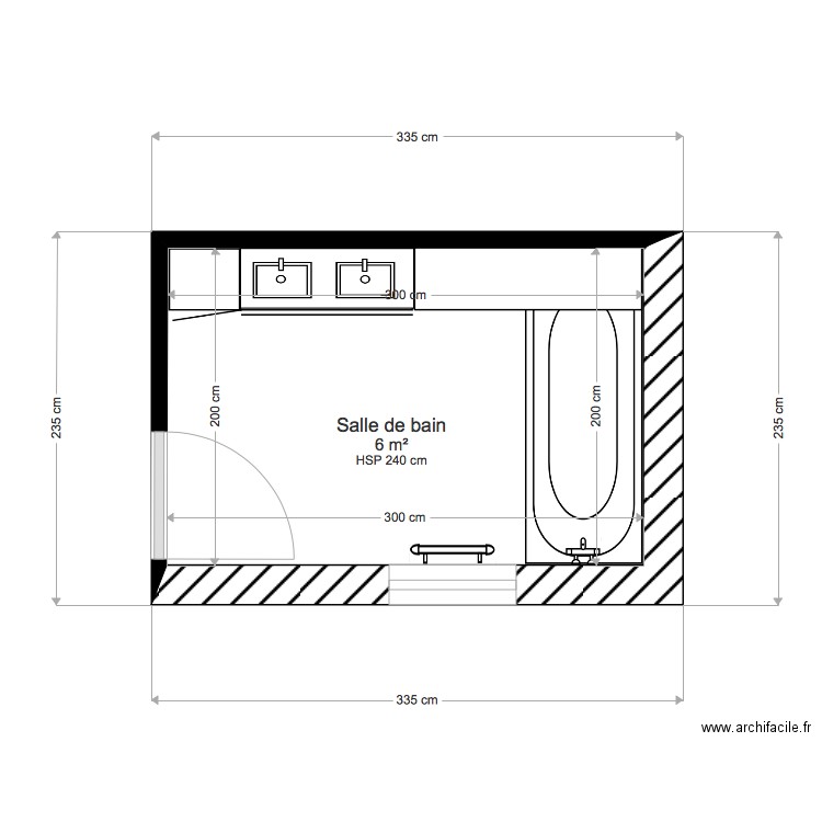 salle de bain 6M2 3EM. Plan de 0 pièce et 0 m2