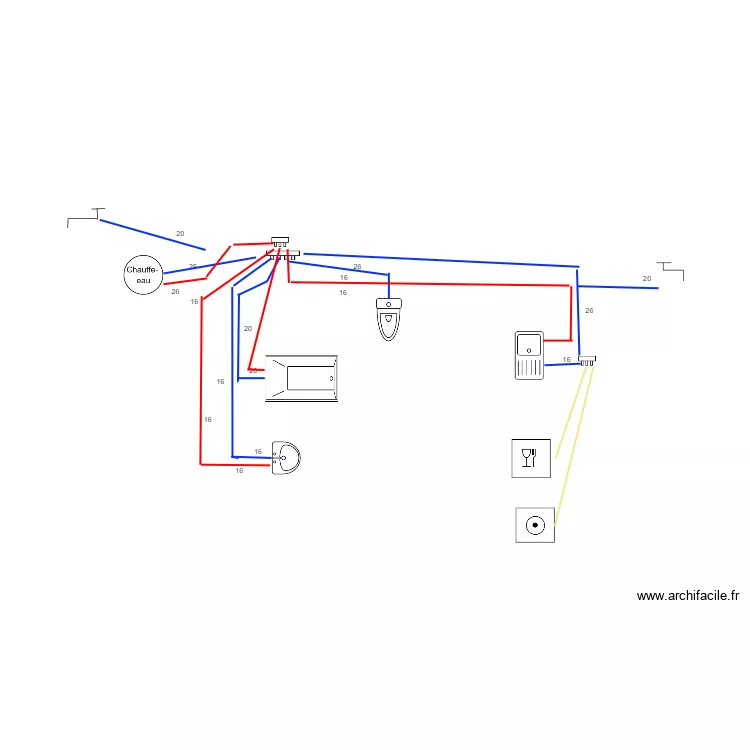 plomberie Alimentation. Plan de 