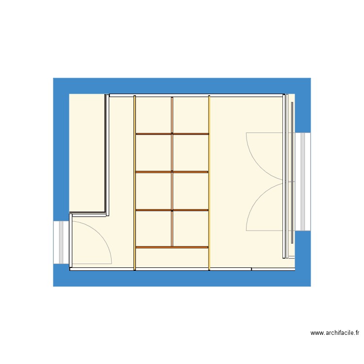 CHAMBRES Faux plafonds. Plan de 1 pièce et 11 m2