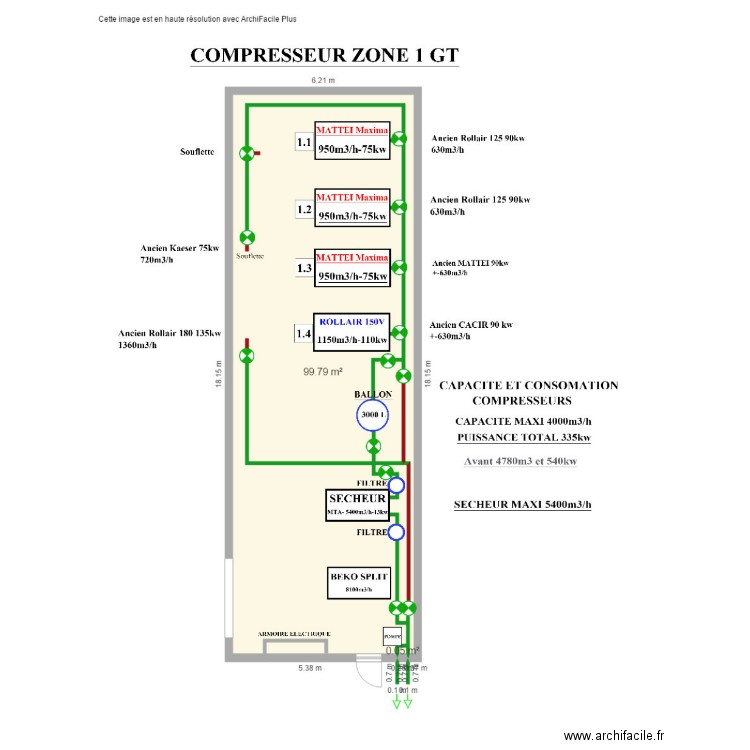 COMPRESSEUR ZONE 1 GT. Plan de 0 pièce et 0 m2