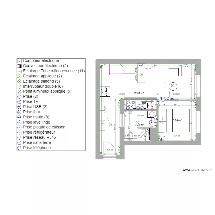 Plan electrique briard. Plan de 