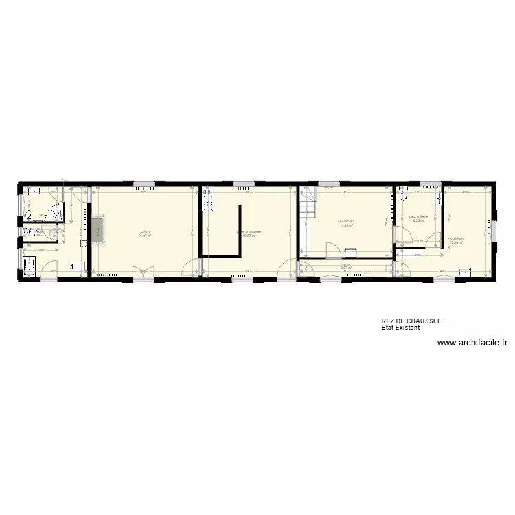 REZ DE CHAUSSEE Etat existant. Plan de 