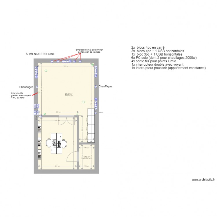 bureau ara. Plan de 0 pièce et 0 m2