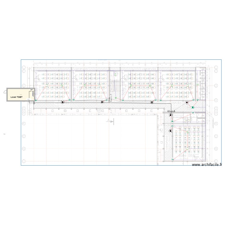 Eclairage de sécurité batiment SONARA RDC. Plan de 0 pièce et 0 m2