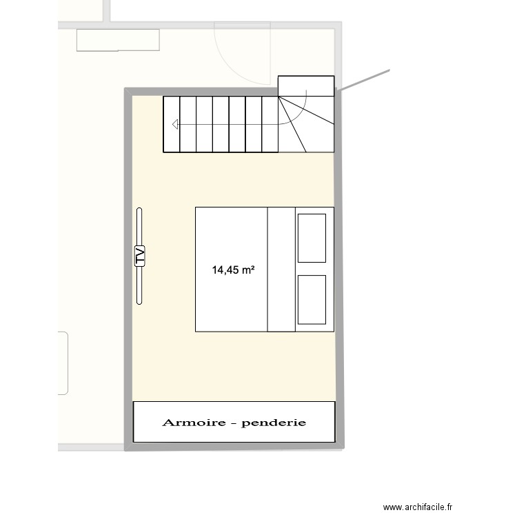 Bagé louise. Plan de 6 pièces et 74 m2