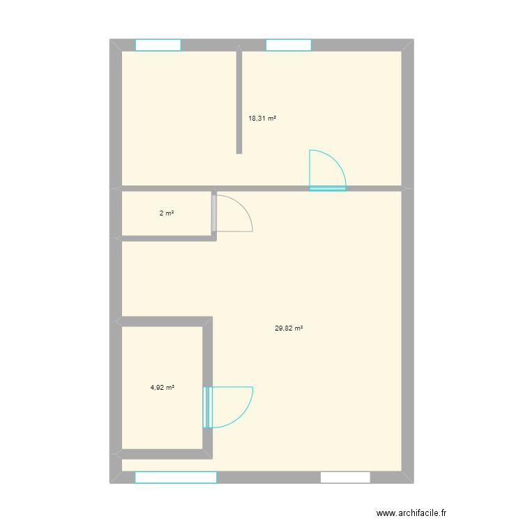 Logement 11. Plan de 4 pièces et 55 m2