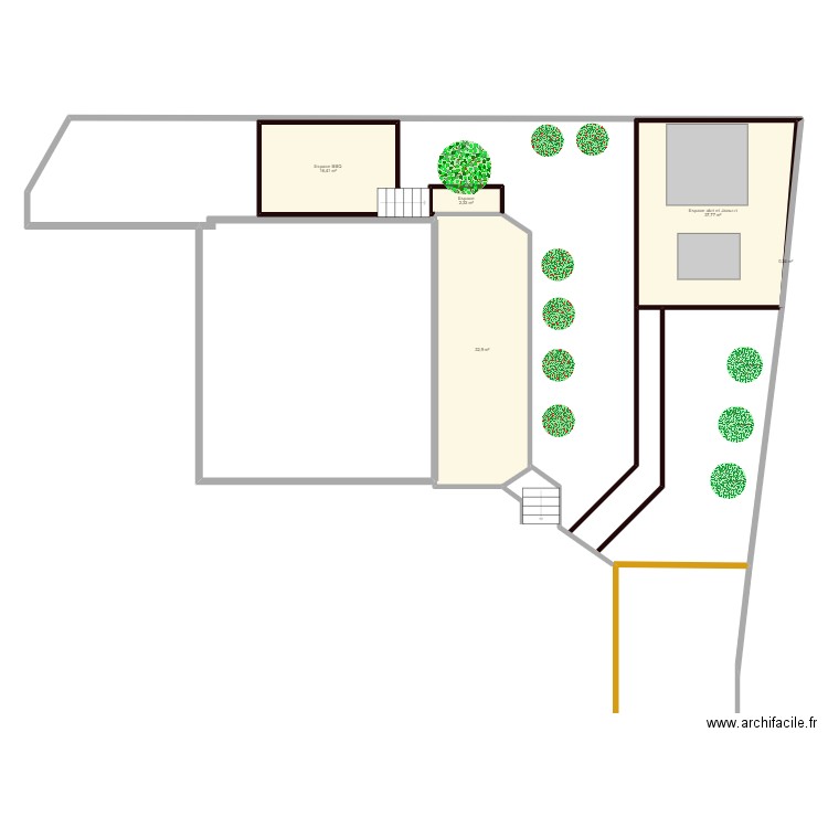 Aménagement extérieur 1. Plan de 5 pièces et 90 m2