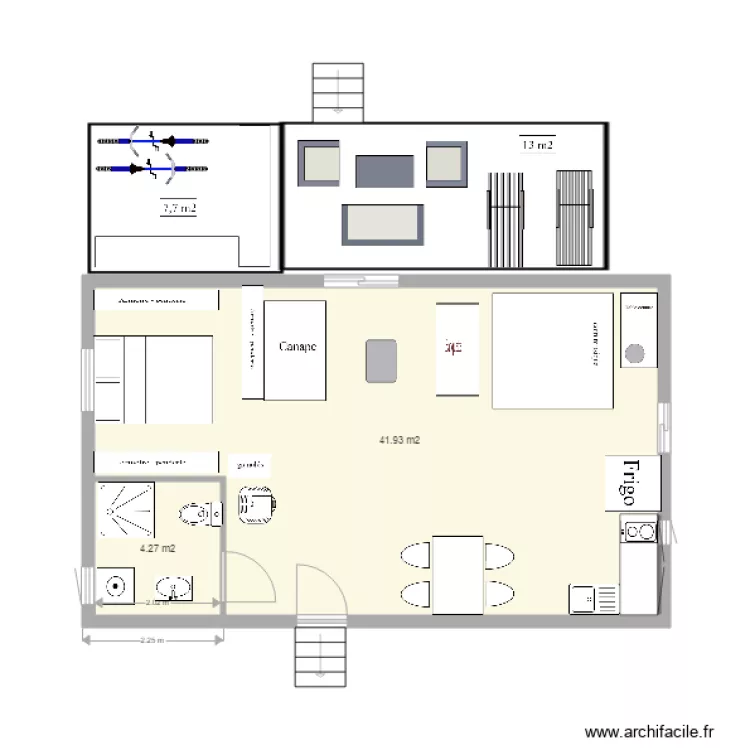 plan 50 m2. Plan de 